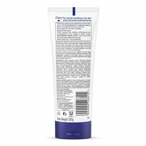 Dove Facial Cleanser Gentle Face Wash 100g for Soft & Clean Skin