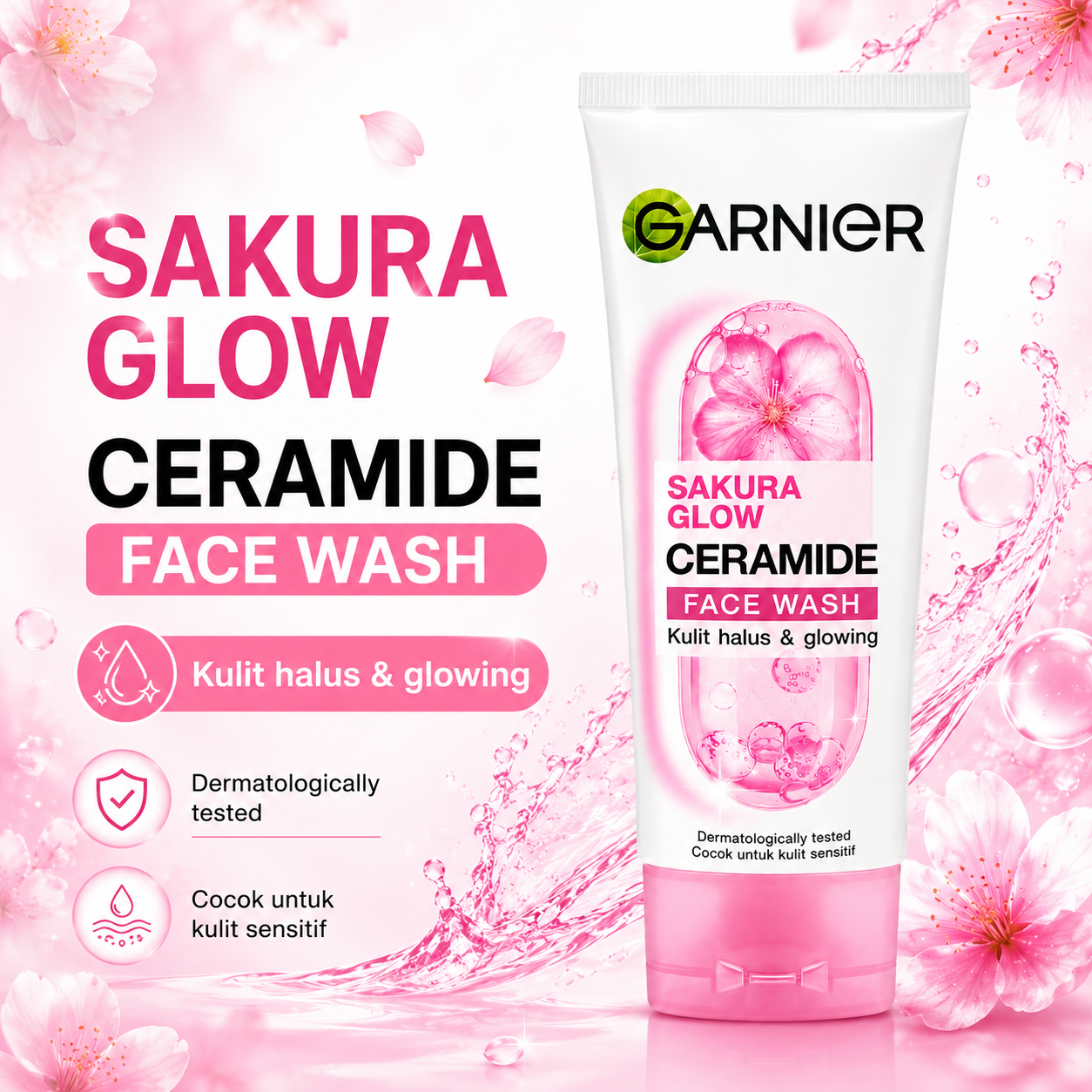 Garnier Face Wash 100ml – Vitamin C, Pure Active & Sakura Glow Variants