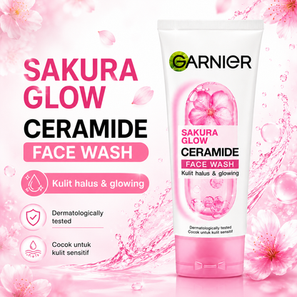 Garnier Face Wash 100ml – Vitamin C, Pure Active & Sakura Glow Variants