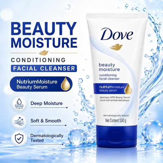 Dove Facial Cleanser Gentle Face Wash 100g for Soft & Clean Skin