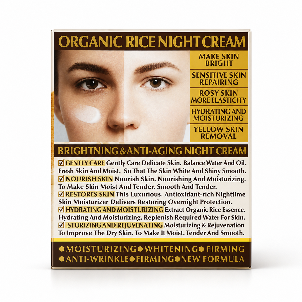 Organic Rice Recovery Night Cream – Nourishing Overnight Moisturizer