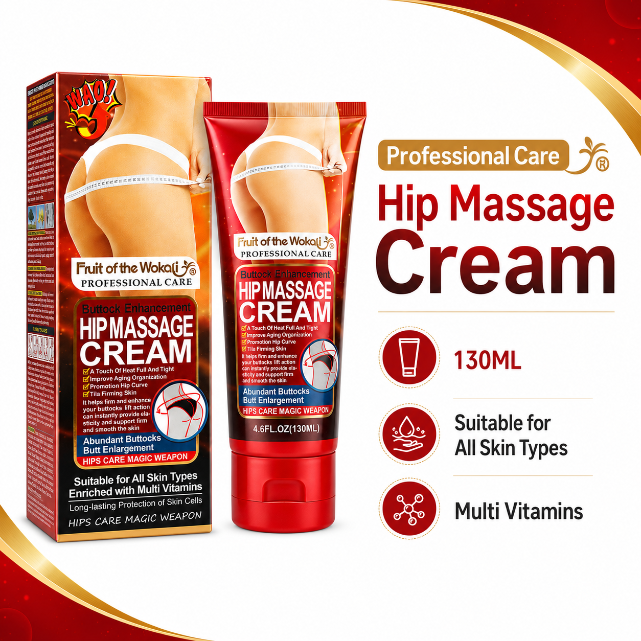 Fruit of the Wokali Hip Massage Cream – 130ml