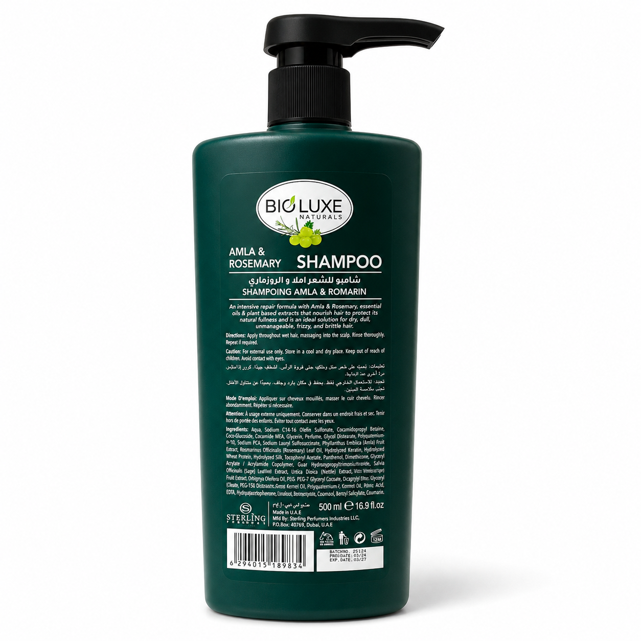 Bio Luxe Amla Rosemary Bio Volume Shampoo 500ml