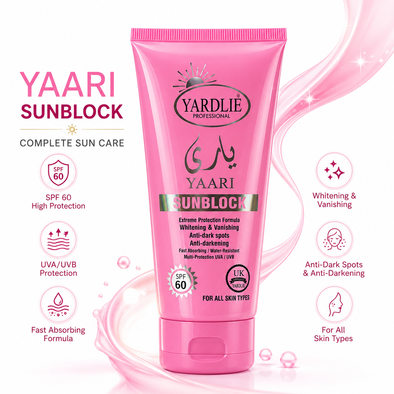 YAARI Sunblock SPF 60 Whitening UV Protection