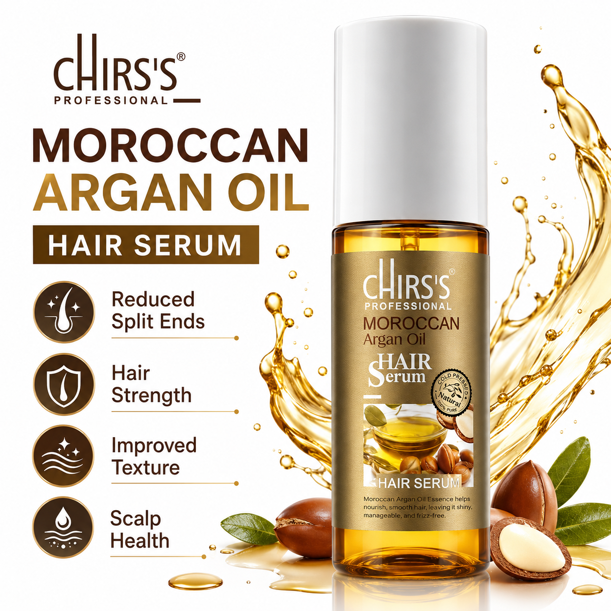 CHIRSS Moroccan Argan Oil Hair Serum 100ml