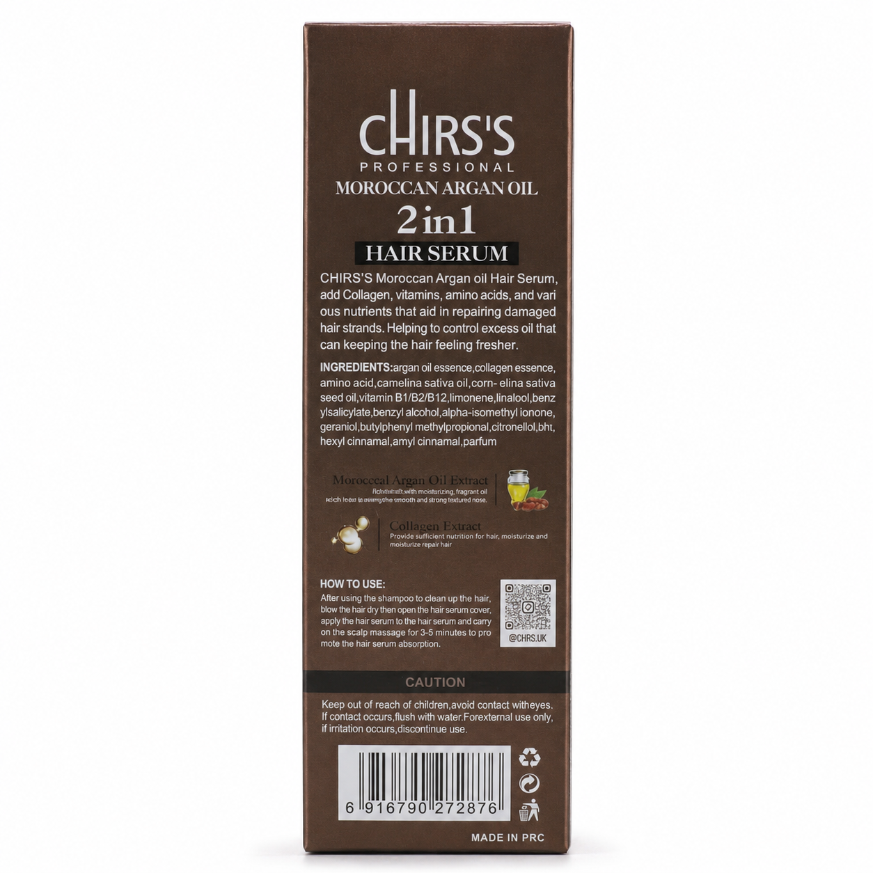 CHIRSS Moroccan Argan Oil Hair Serum 100ml