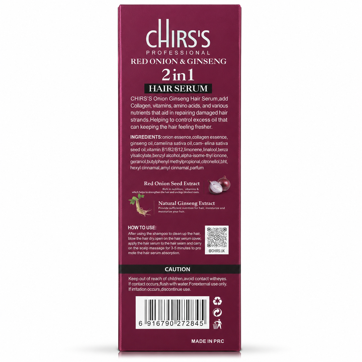 CHIRSS Onion Essence & Ginseng Hair Serum 100ml