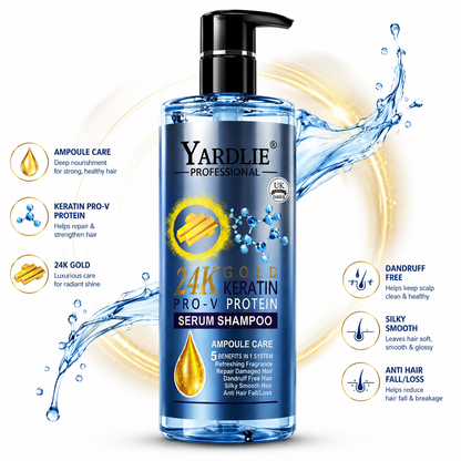 YARDLIE 24K Gold Keratin Pro-V Protein Shampoo 500ml Anti-Dandruff Repair