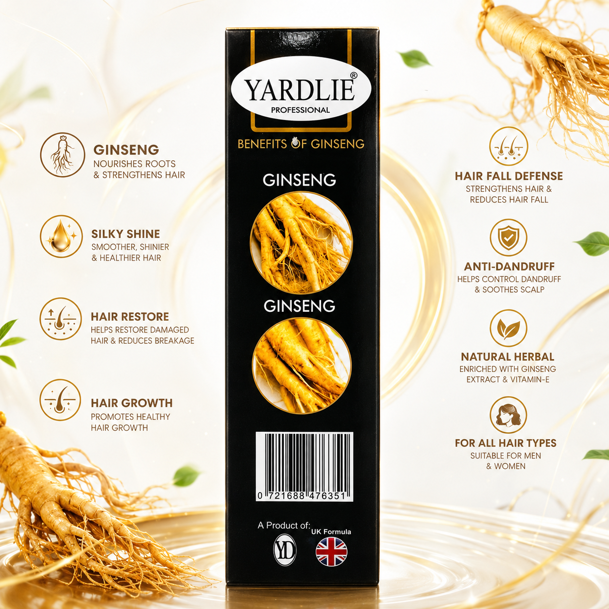 Yardlie Ginseng Shampoo Hair Growth & Repair Care