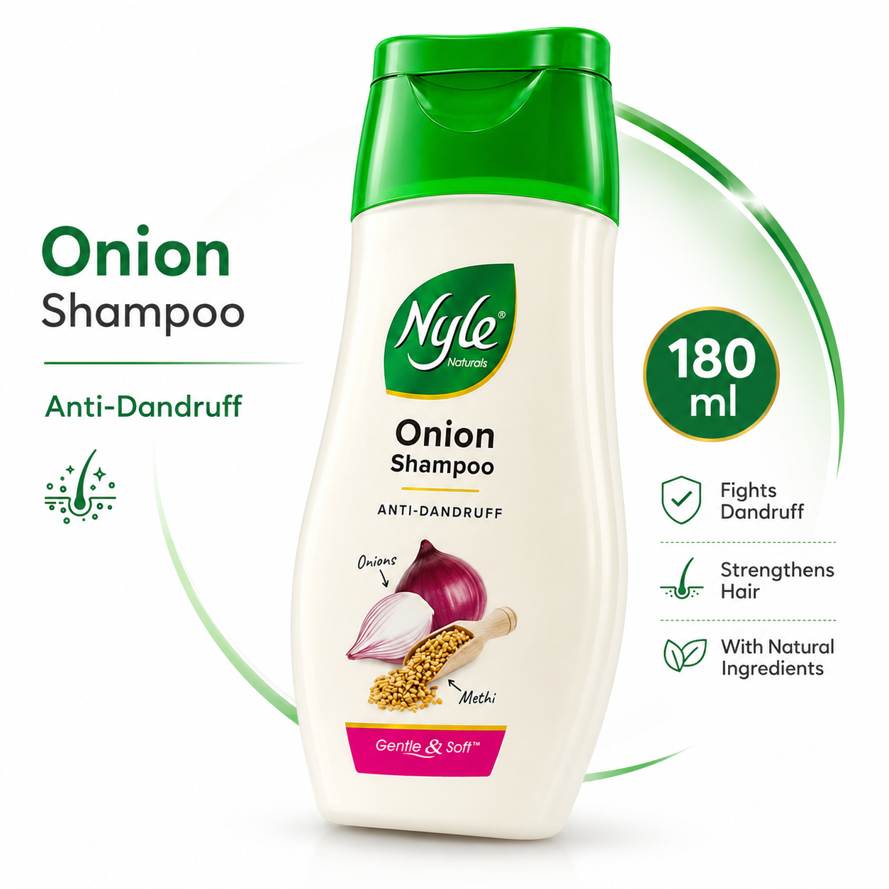 Nyle Onion Anti Dandruff Shampoo 180ml Hair Care