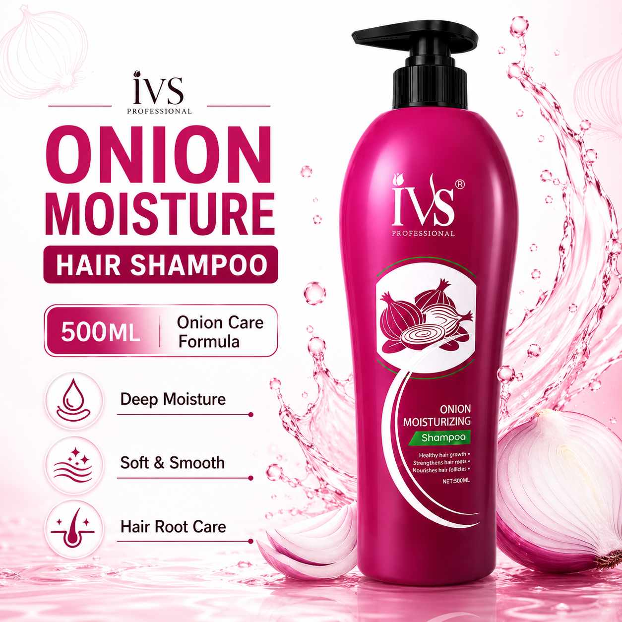 IVS Onion Moisturizing Shampoo 500ml Hair Care