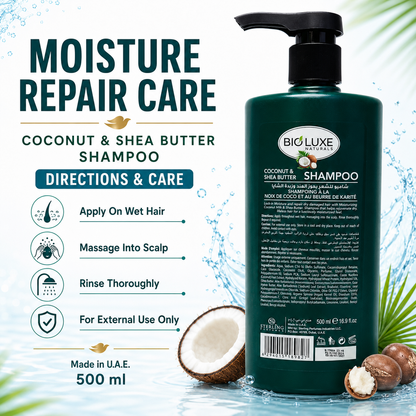 Bio Luxe Bio-Strength Coconut Shea Butter Shampoo 500ml