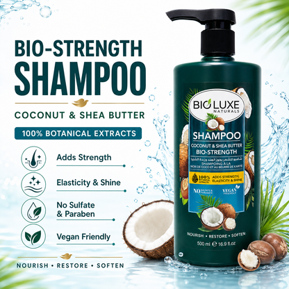 Bio Luxe Bio-Strength Coconut Shea Butter Shampoo 500ml