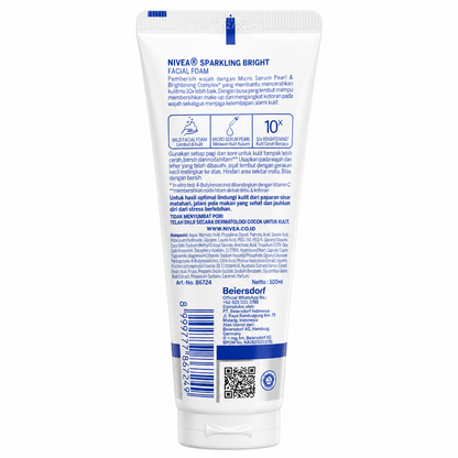 Nivea Sparkling Bright Pearl Facial Foam 100ml Glow