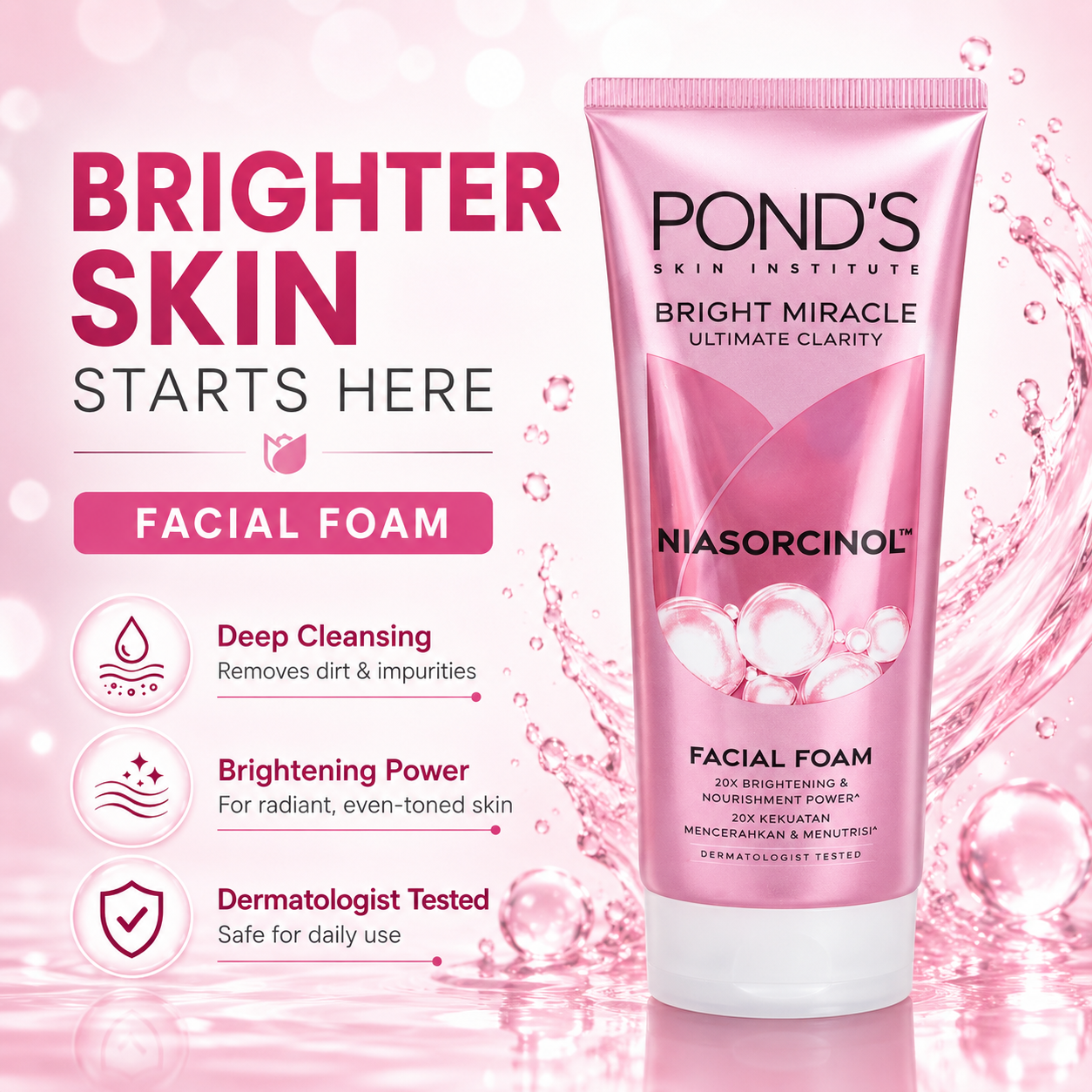 Pond's Bright Miracle Niasorcinol Facial Foam 100g
