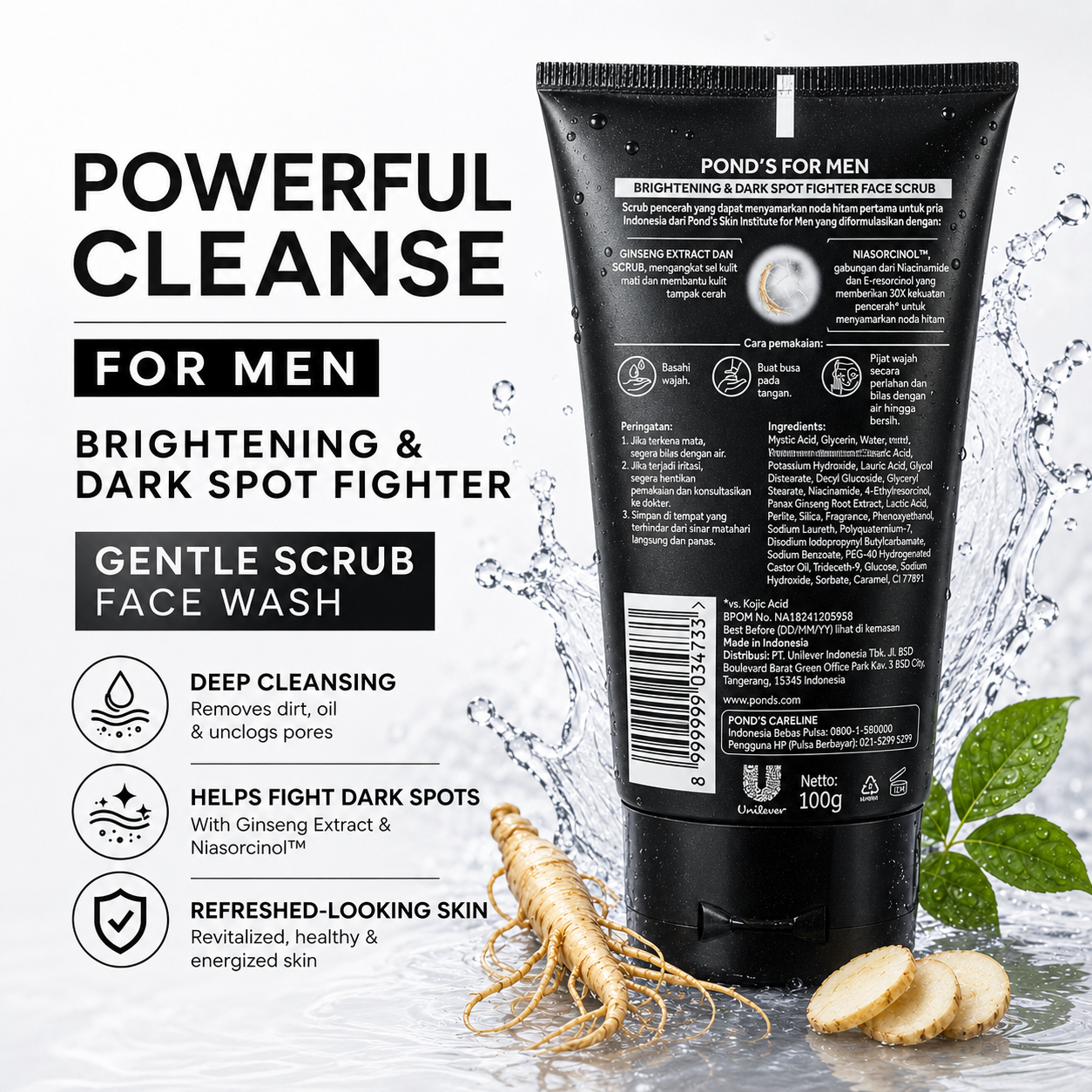 Pond's Men Dark Spot Fighter Gentle Scrub Face Wash