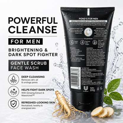 Pond's Men Dark Spot Fighter Gentle Scrub Face Wash