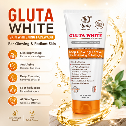 D Lady Gluta White Skin Whitening Facewash 100g Glow