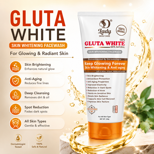 Lady Skin Care Gluta White Skin Whitening Facewash for glowing skin, deep cleansing and dark spot reduction
