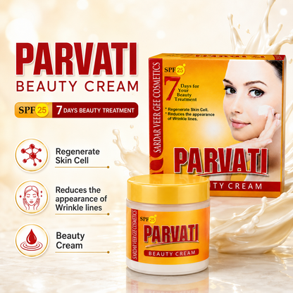 Parvati SPF25 Beauty Cream 7 Day Skin Glow Care Jar