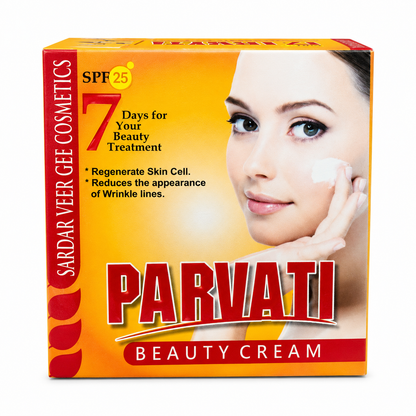 Parvati SPF25 Beauty Cream 7 Day Skin Glow Care Jar