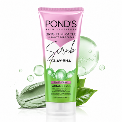 Ponds Bright Miracle Clay-BHA Pore Clear Scrub 100g