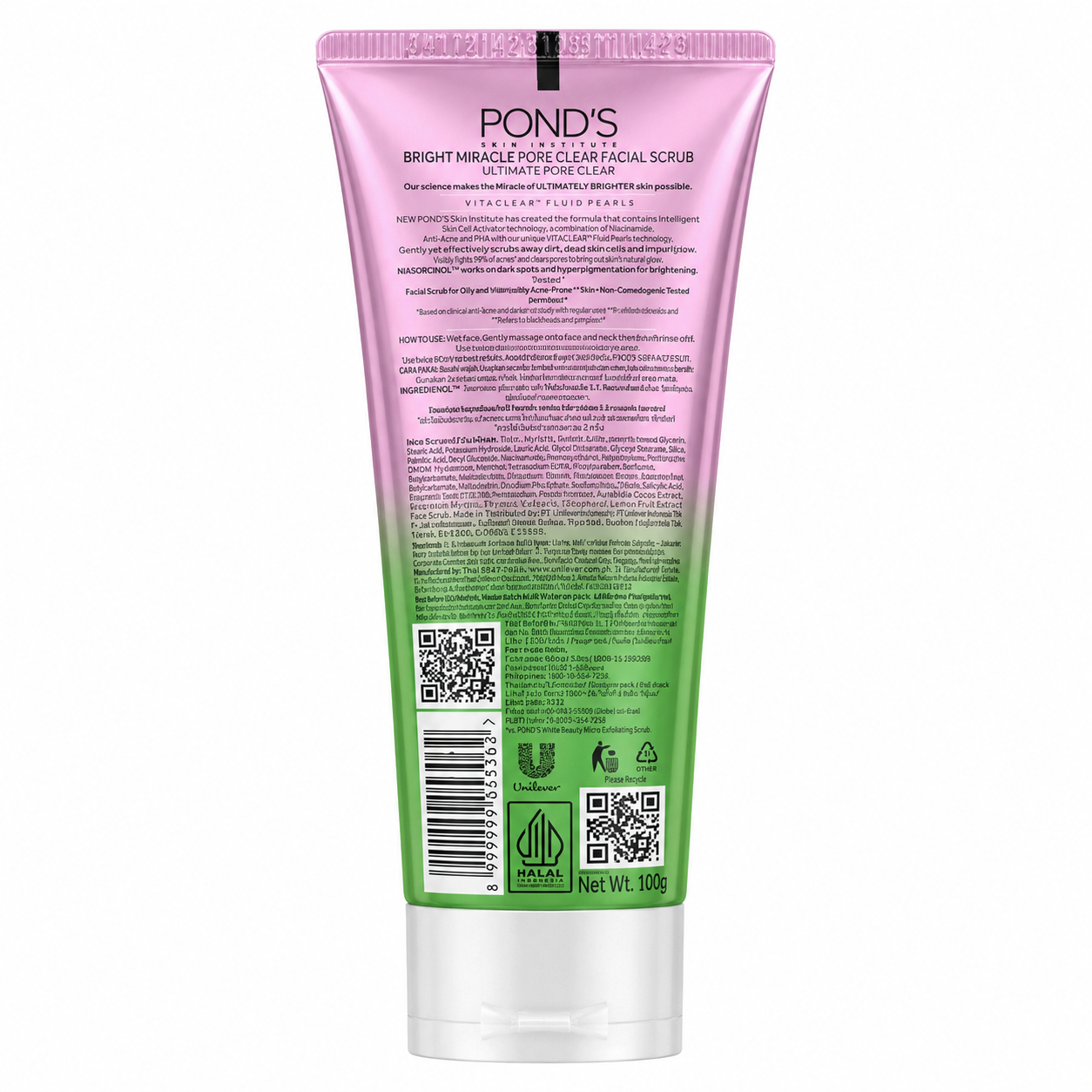 Ponds Bright Miracle Clay-BHA Pore Clear Scrub 100g
