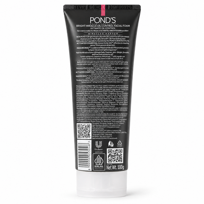 Pond's Bright Miracle Charcoal Facial Foam 100g Tube
