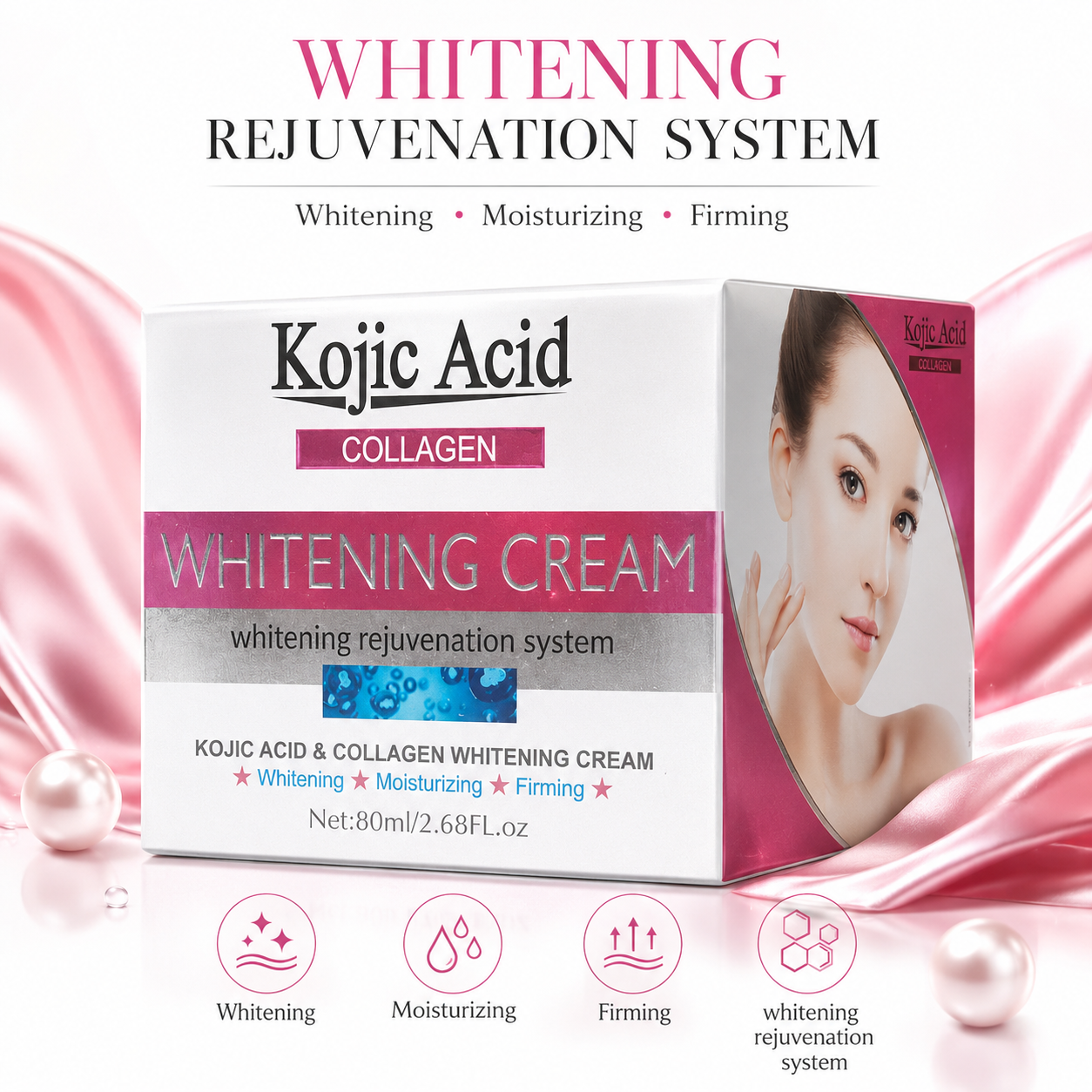 GuanJing Kojic Acid Collagen Whitening Cream 80ml Jar