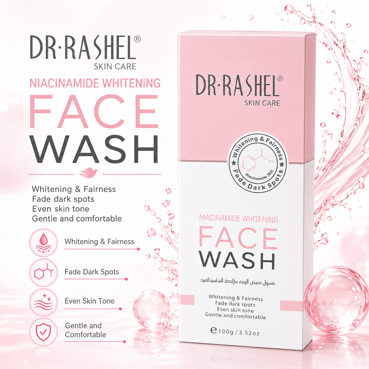 Dr Rashel Niacinamide Whitening Face Wash 100g Tube