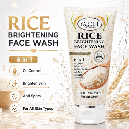 Yardlie Rice Brightening Face Wash 6-in-1 120ml Tube