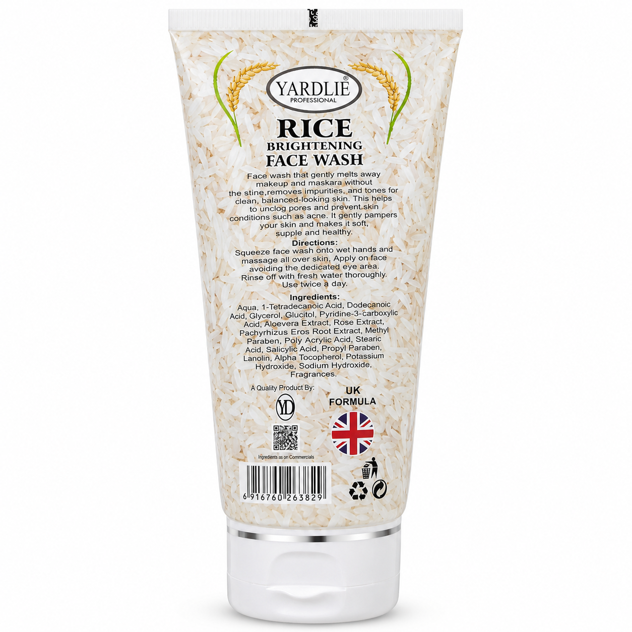 Yardlie Rice Brightening Face Wash 6-in-1 120ml Tube