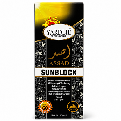Yardlie Assad Sunblock SPF 60 UVA UVB Protection 150ml