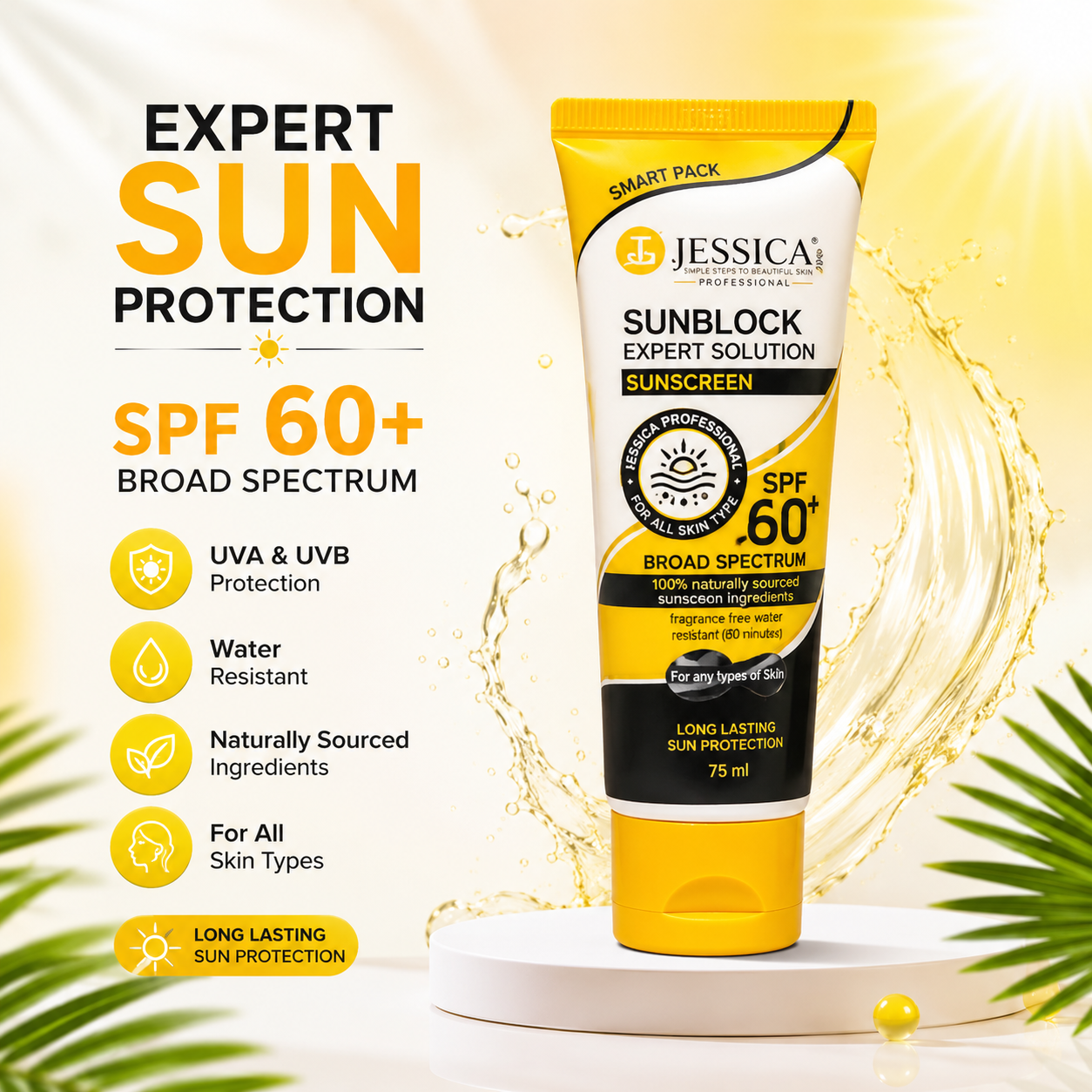 Jessica Sunblock Expert Solution SPF 60+ Sunscreen 75ml