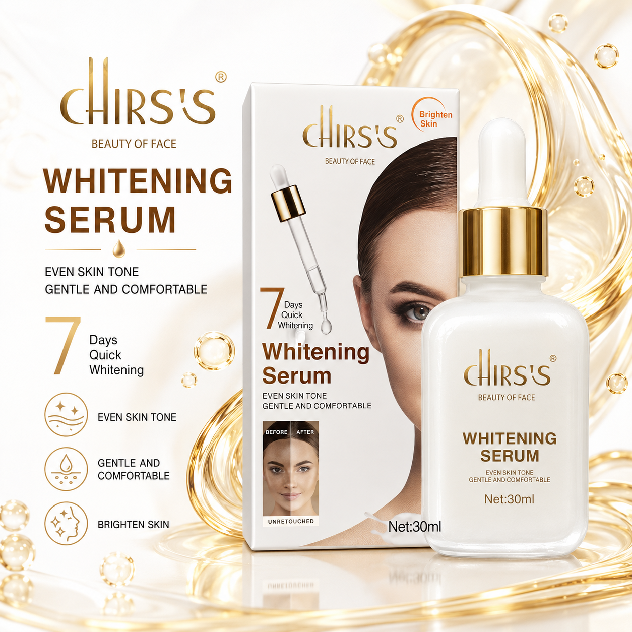 CHIRS'S Whitening Serum Even Skin Tone Brighten 30ml
