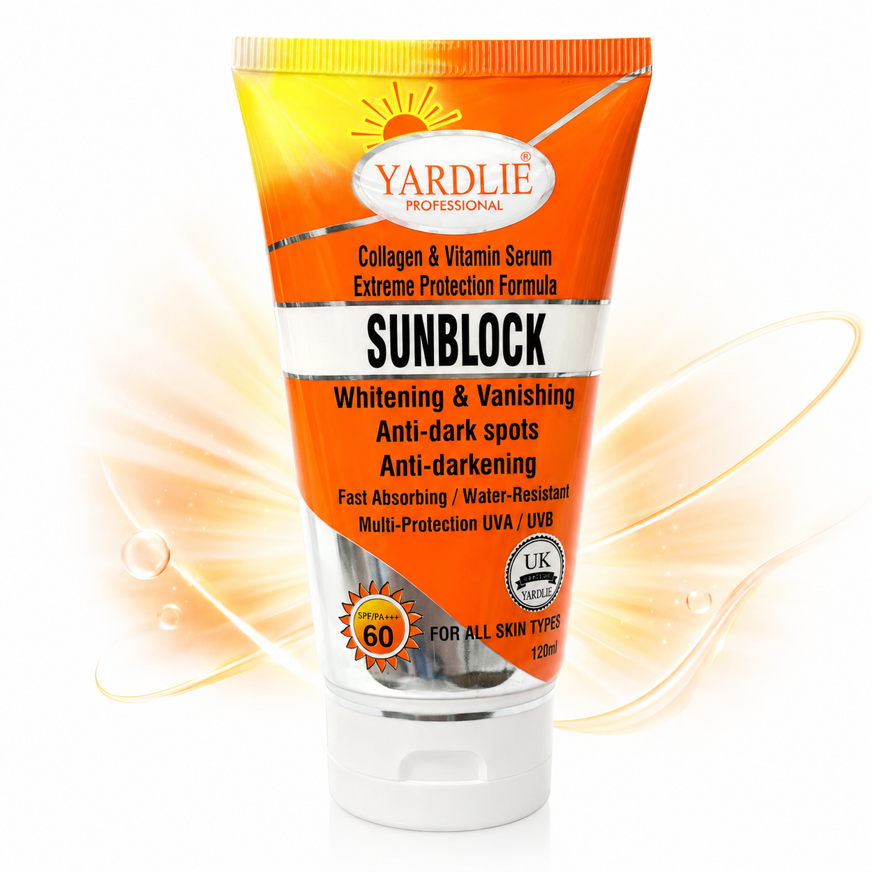 YARDLIE SPF 60 Sunblock Whitening UVA UVB Cream 120ml