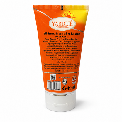 YARDLIE SPF 60 Sunblock Whitening UVA UVB Cream 120ml
