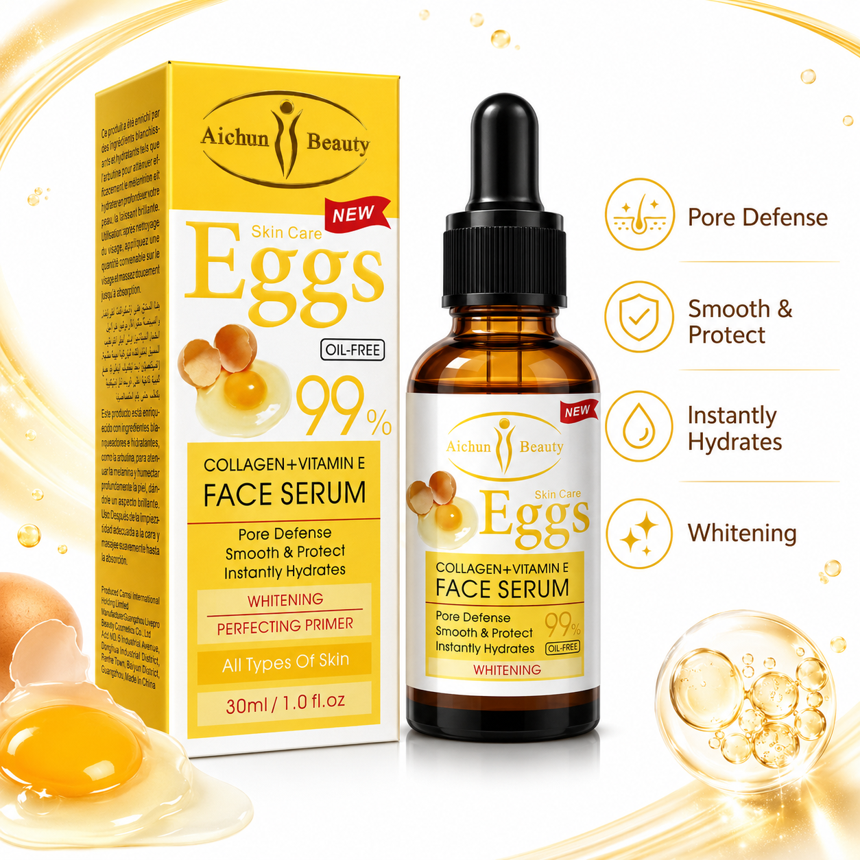 Aichun Beauty Eggs Collagen Vitamin E Face Serum 30ml