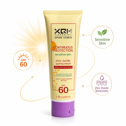 XQM Zinc Oxide Sunscreen SPF 60 Sensitive Skin 80ml