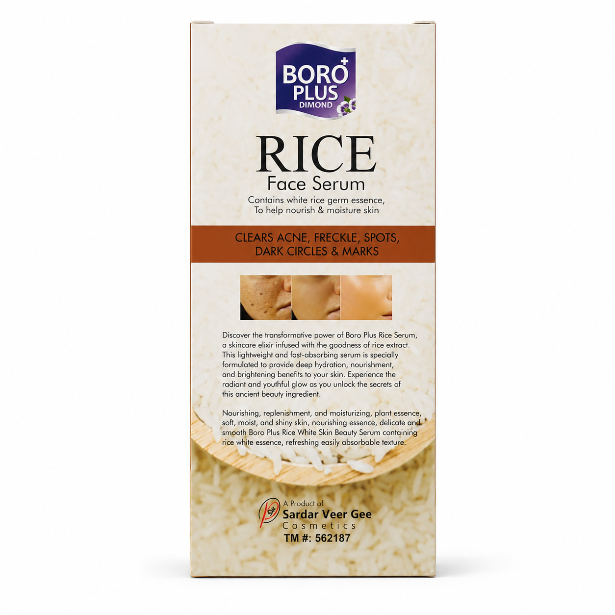 Boro Plus Diamond Rice Face Serum for Bright Skin Glow