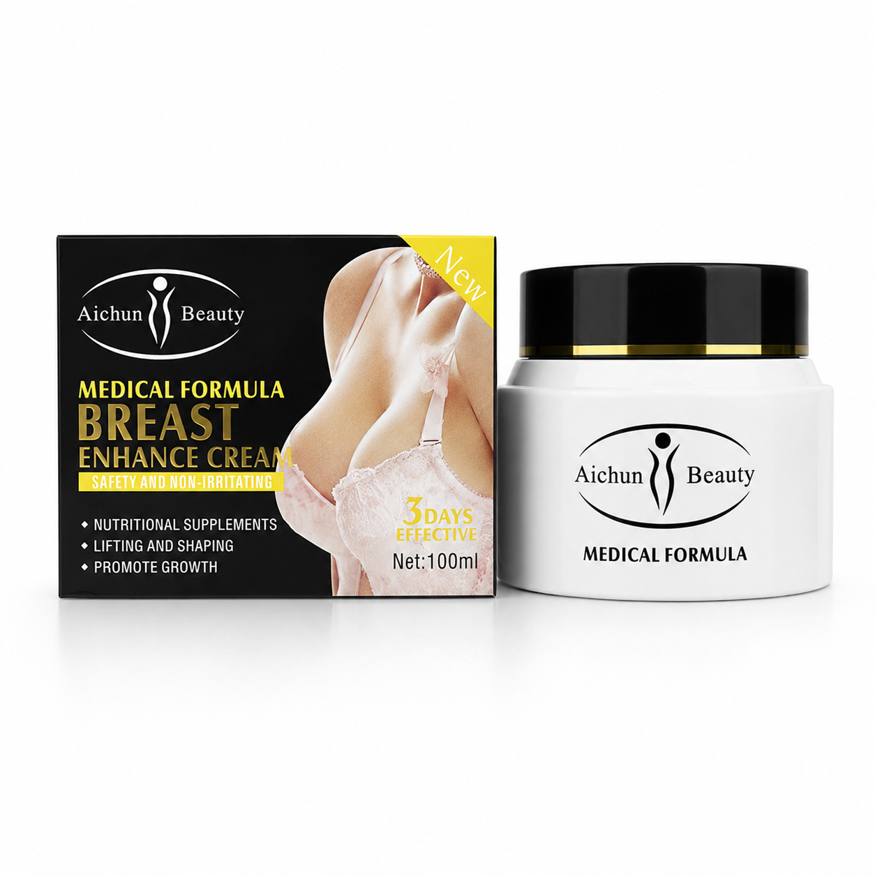 Aichun Beauty Breast Enhance Cream 100ml with jar and box