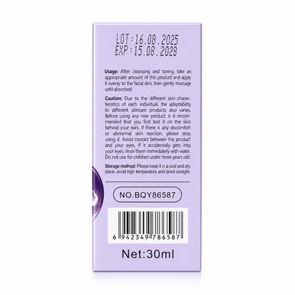 Back packaging of BIOAQUA Collagen Serum with usage and storage details