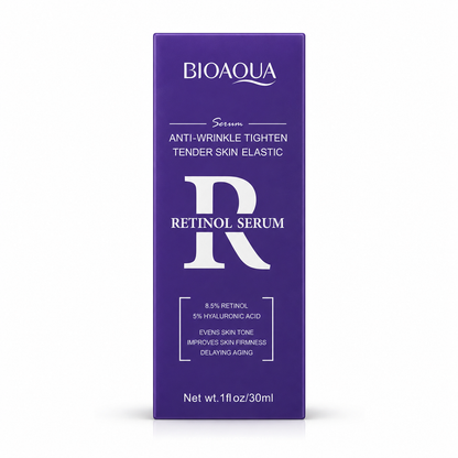 Front packaging of BIOAQUA Retinol Serum 30ml with hyaluronic acid