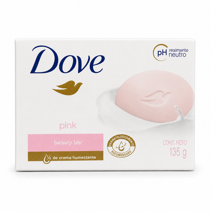 Front packaging of Dove Pink pH-neutral Beauty Bar 135g