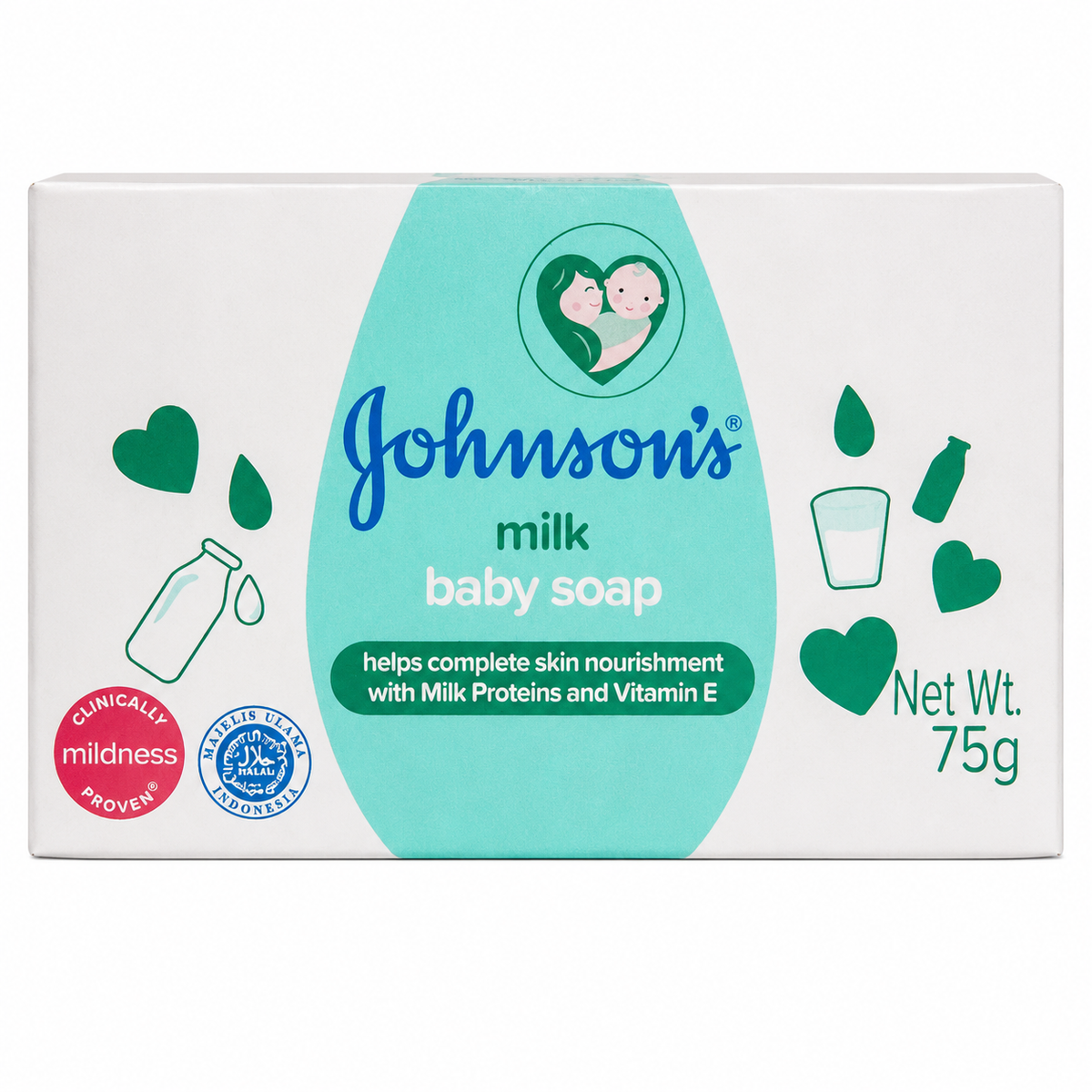 Johnson’s Milk Baby Soap 75g with milk proteins and vitamin E