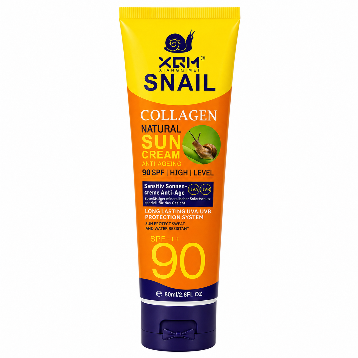 XQM Natural Snail Collagen SPF 90 Sun Cream 80ml tube
